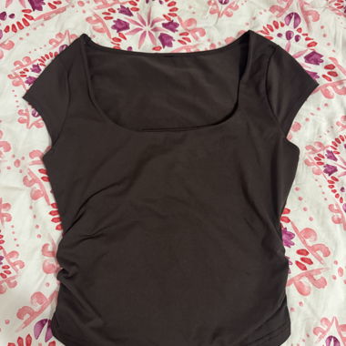 Schwarzes Kurzarm-Top Gr. S