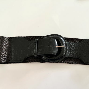 Breiter schwarzer Guertel Lederoptik