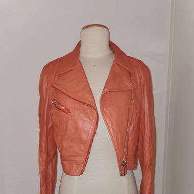 Orange Leather Jacket 
