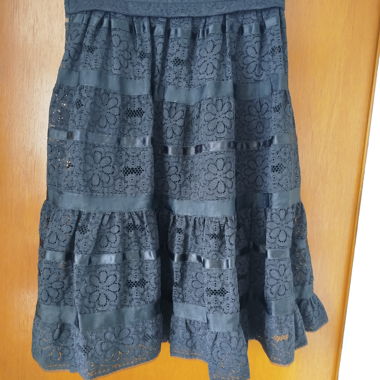 Jupe dentelle noire gothique 