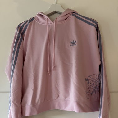 Adidas Hoodie rosa, cropped