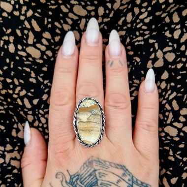 Bague réglable avec pierre naturelle