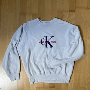 Cream and brown Calvin Klein knitted sweater