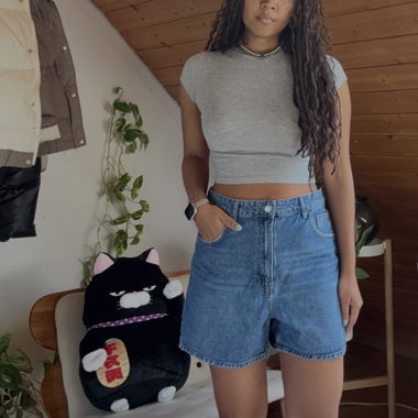 Stylische Mom Jeans Shorts