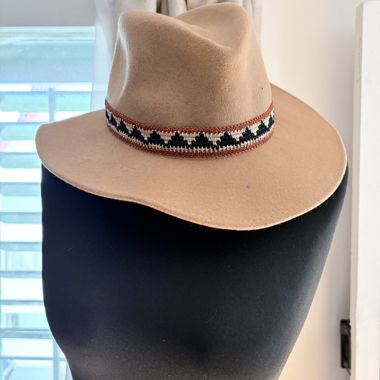 Beige Felt Hat with Band