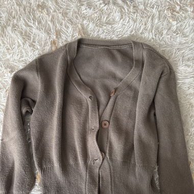 brown cardigan