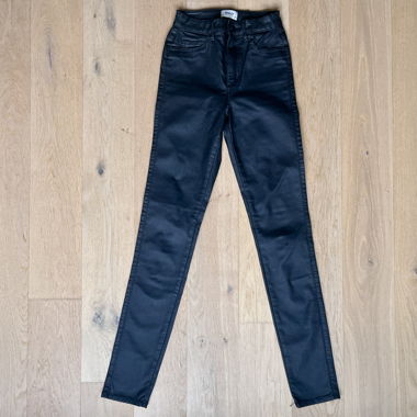 Jeans skinny in pelle nera