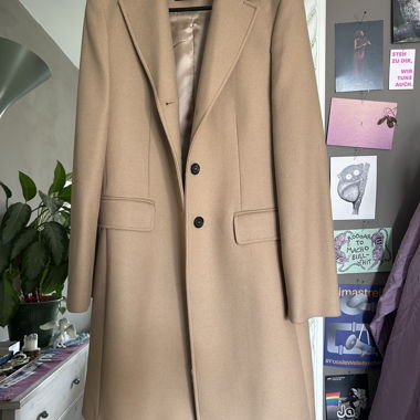 tan cream Zara wool winter coat