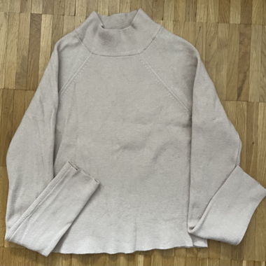 Pull col montant beige