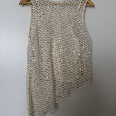 Haut sans manches en maille à sequins