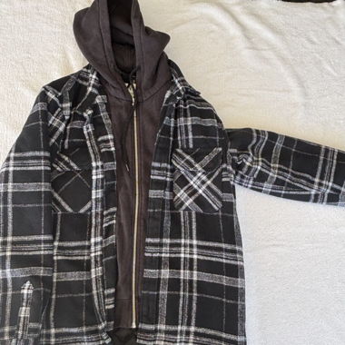 Giacca con cappuccio a quadri ZARA