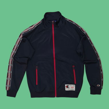 Champion Jogger Track Jacket, Blau/Rot, M