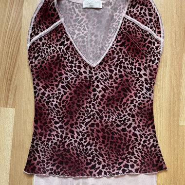 2000s Pink Leo Mesh Top