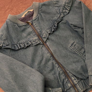 Jeansjacke mit Rueschen für Kinder 128 Grösse