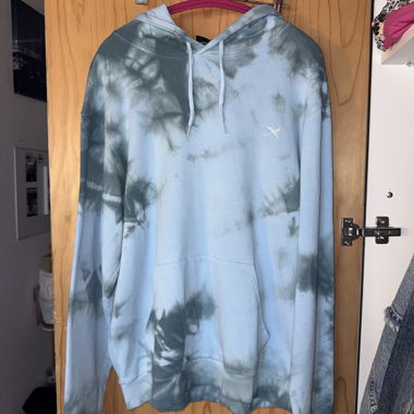 Hoodie à nouages Tie-Dye bleu