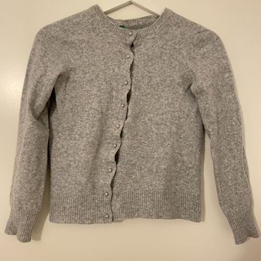 Grey Benetton Knit Cardigan