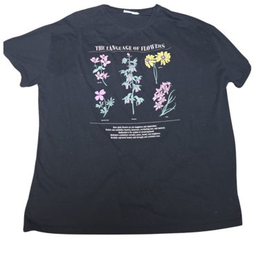Abito T-shirt nero floreale