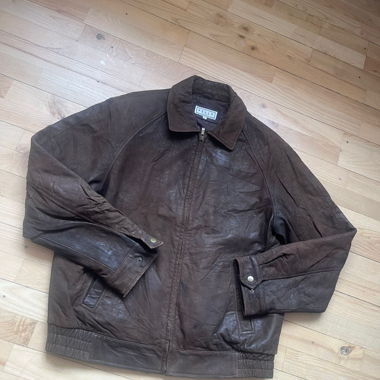 Veste en cuir marron
