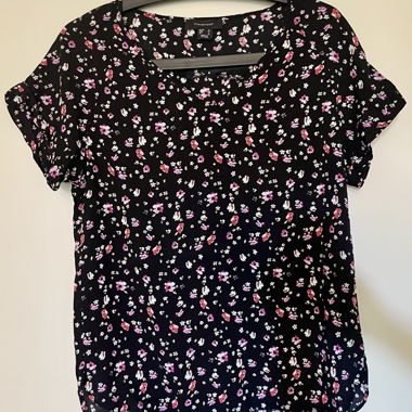 Camicia da donna floreale nera