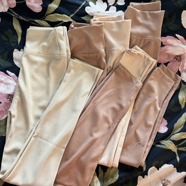 Set da 4 leggings in maglia a coste