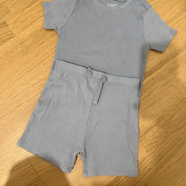 Kids Ribbed Set Grey