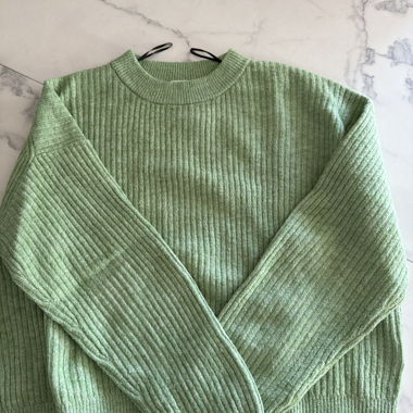 Light Green Ribbed Sweater