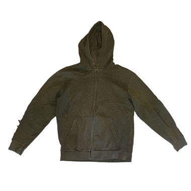 olivegrüner Hoodie mit Reisverschluss