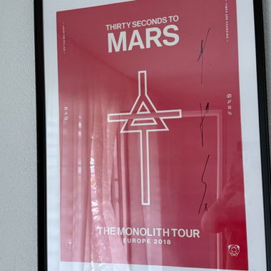 Poster del Tour 30 Seconds To Mars originale autografato