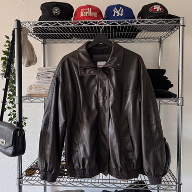 Dark Brown Bershka Faux Leather Jacket
