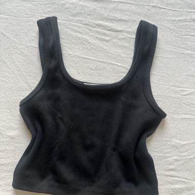 Schwarzes Rib Tanktop