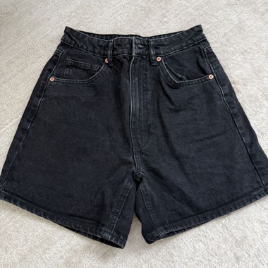 Zara black denim shorts