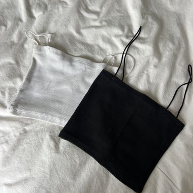 Confezione doppia crop top nero/bianco (con spalline)