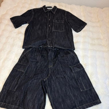 Ensemble chemise et bermuda en jean