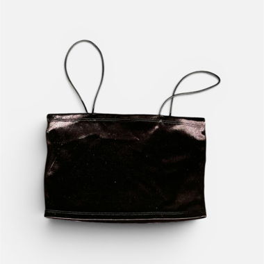 Black Satin Bustier Top