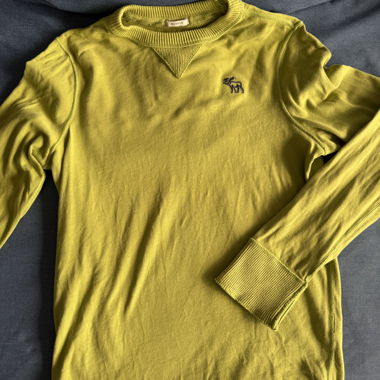 Maglia in cotone garzata verde mela
