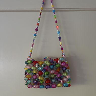 Bunte Perlen-Handtasche