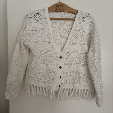 Cardigan boho blanc L/40