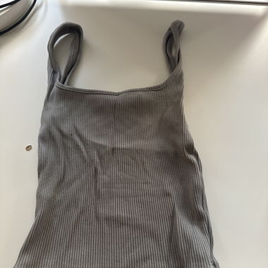 Débardeur côtelé gris
