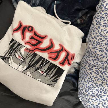 Hoodie white baggy 