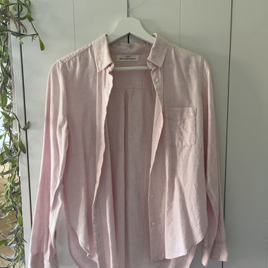 Rosa Leinenhemd-Bluse