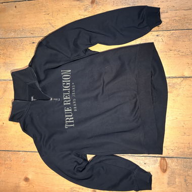 True Religion Half-Zip Sweatshirt Schwarz M