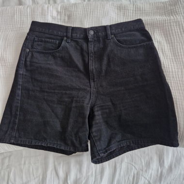 Pantaloncini jeans Uniqlo neri