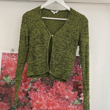 Veste-cardigan en maille verte