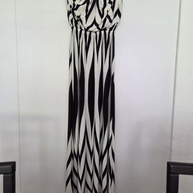 Robe longue sans bretelles à motifs