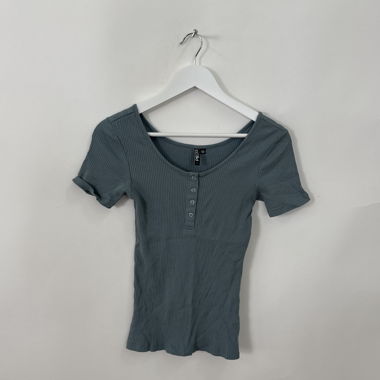 Pieces ribbed henley top