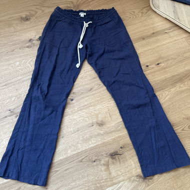 Pantaloni in lino a vita bassa