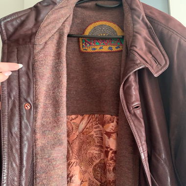 Giacca in Pelle Marrone Nivola