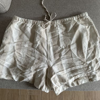 Light Beige Linen Shorts