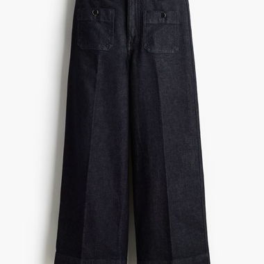 Dunkelblaue Culotte-Jeans, Grösse 38