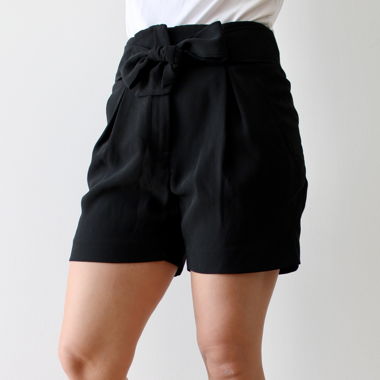 Shorts en tissu, noir